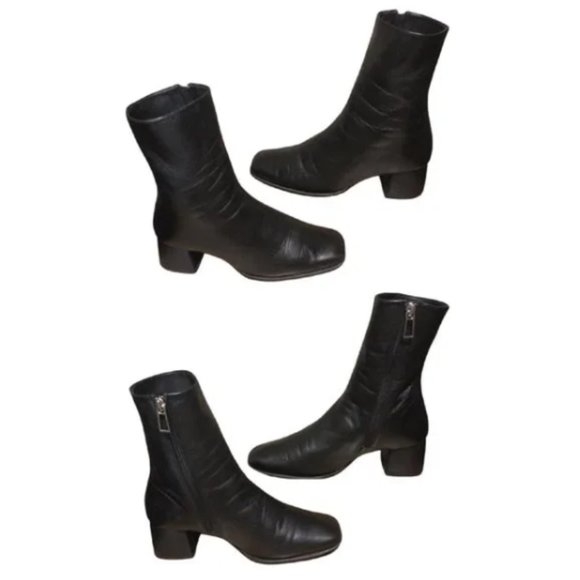 Mid Calf High Ankle Leather Sock Boots EU 38 - Picture 4 of 12